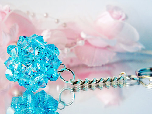 Swarovski Crystal Keychain, Crystal Ball Key Chain, Turquoise Blue Key Chains for Women