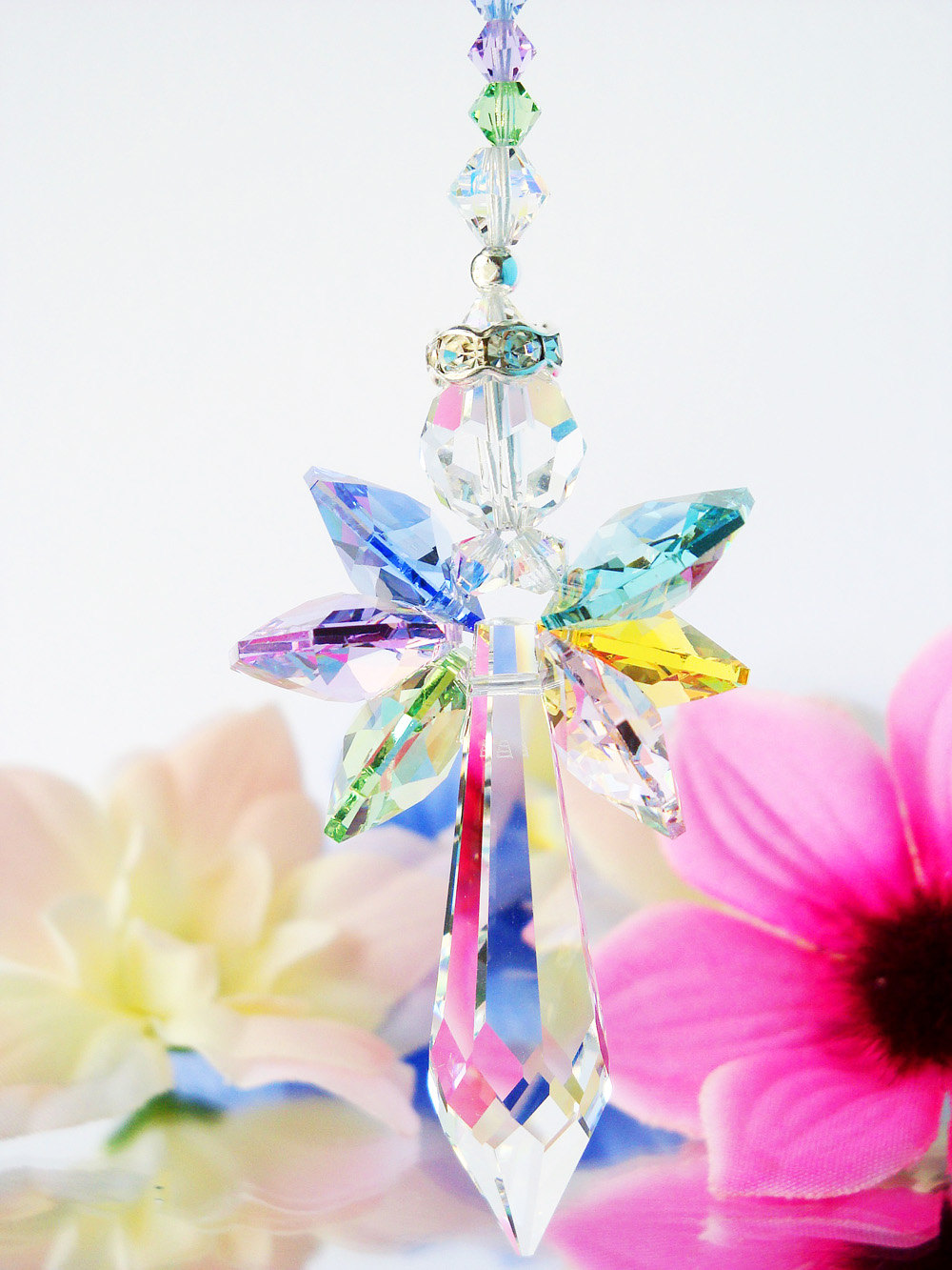 Rear view sales mirror angel charms