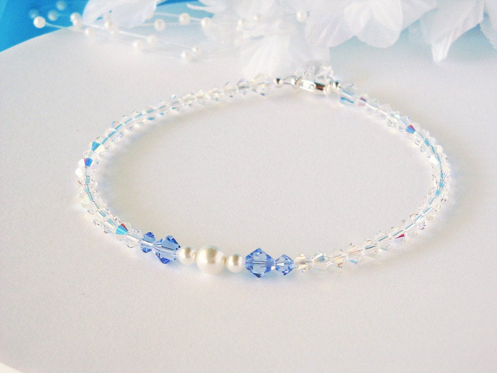 Swarovski Crystal Anklet/Bracelet, Swarovski Crystal Bracelets in Sterling  Silver, Crystal Bracelet, Crystal Anklets, Bridal Bracelet