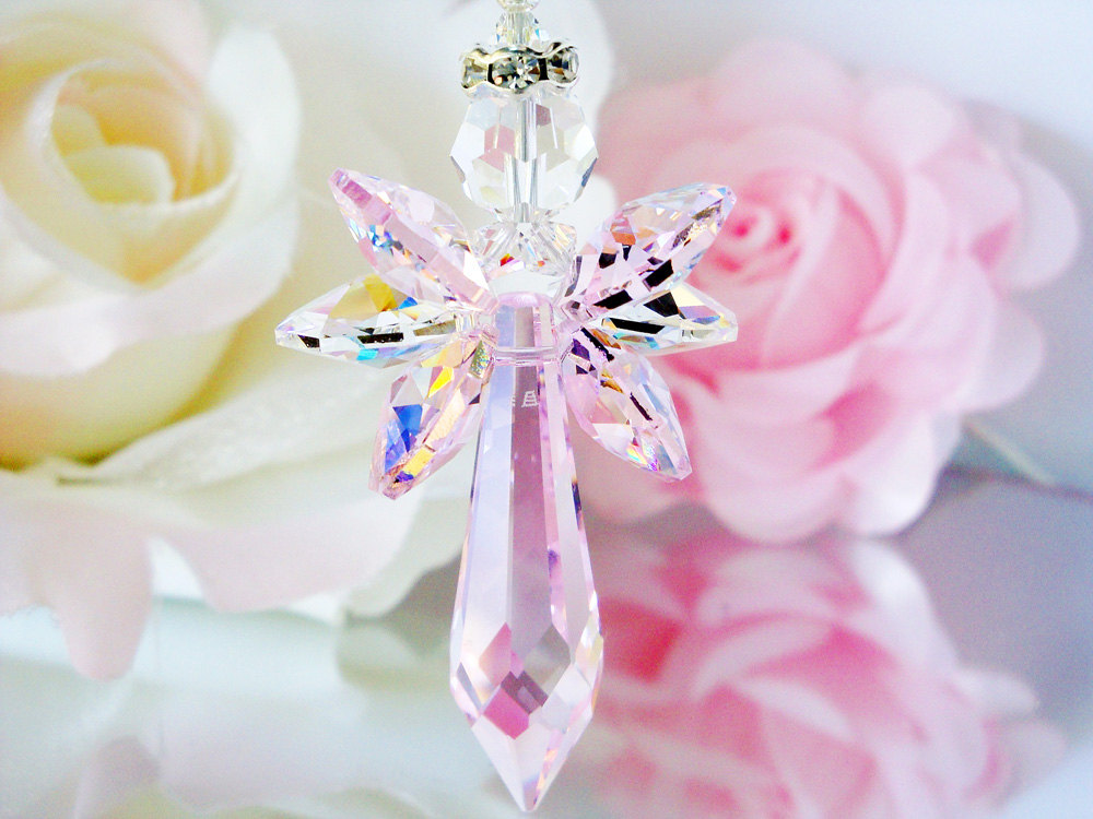 Crystal Guardian Angel Suncatcher Beads Car Charm Rear View Mirror Home  Decor