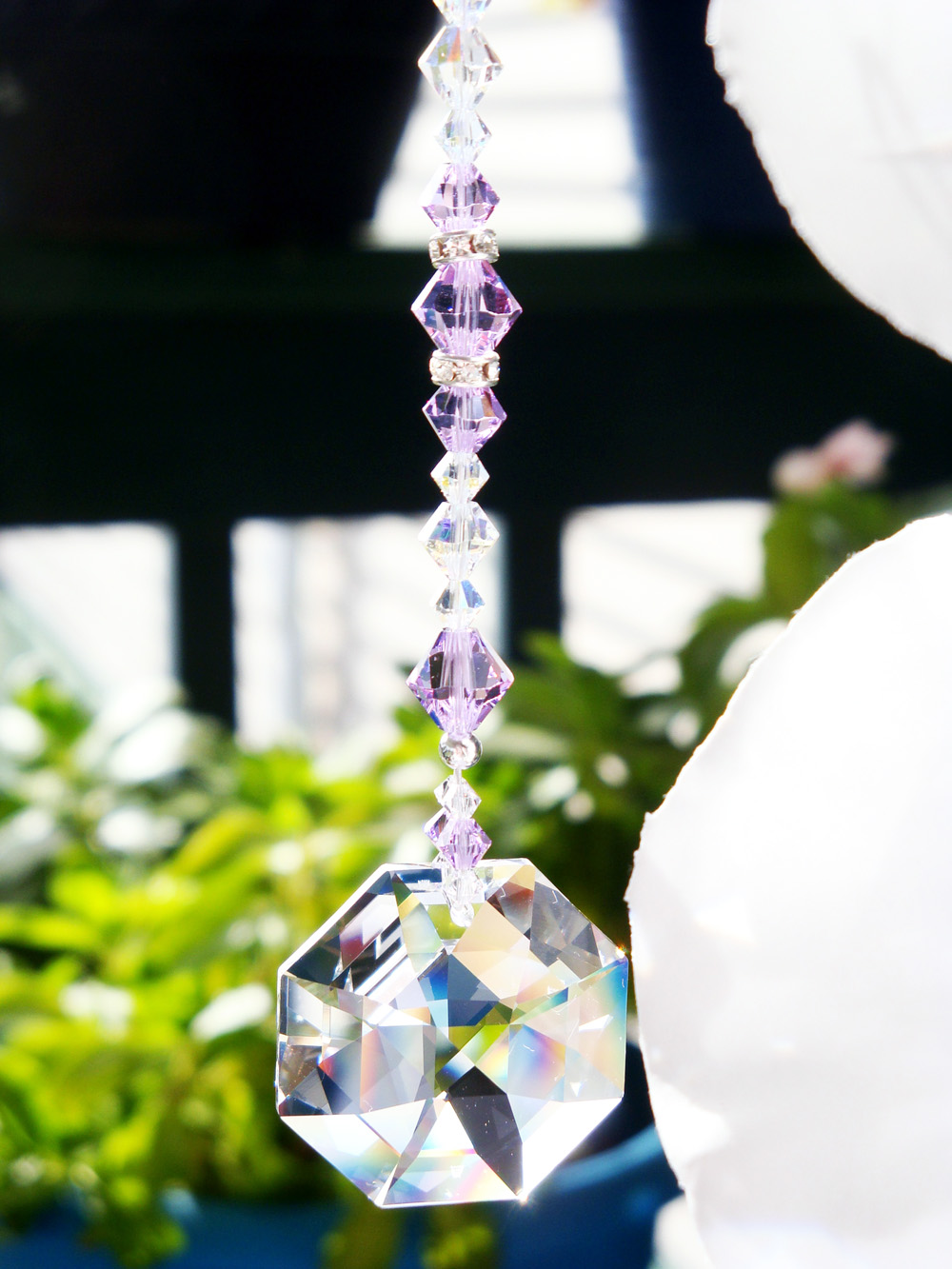 Crystal Car Charm Purple Swarovski Crystal Car Accessories for