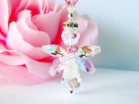 crystal angel rear view mirror charm