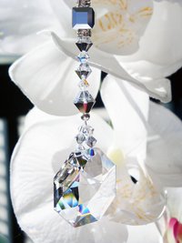 Silver Crystal Car Mirror Charm