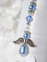 something blue angel bouquet charm