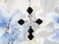 Crystal Cross Rear View Mirror Charm