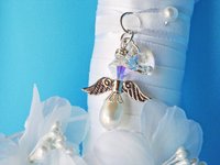 white angel wedding bouquet charm