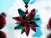 red and green crystal christmas ornament