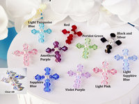 Crystal Cross Car Charm, Religious Car Accessories, Purple Crystal Rear View Mirror Charm