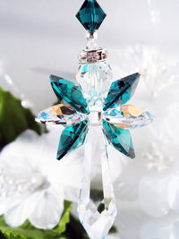 emerald green angel car charm