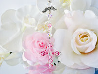 swarovski crystal cross rear view mirror charm