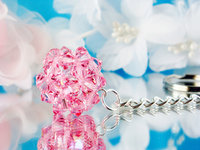 Swarovski Crystal Keychain, Pink Crystal Ball Key Chain for Women