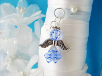 Something Blue Wedding Bouquet Charm, Swarovski Crystal Angel Bouquet Charm, Something for Bride