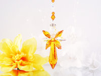 topaz crystal angel car charm