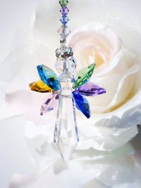 Crystal Angel Suncatcher for the Home, Pastel Rainbow Angel, Housewarming Gift