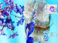 Crystal Pendulum, Purple Single Point Crystal Dowsing Pendulum, Divining Pendulum, Swarovski Crystals