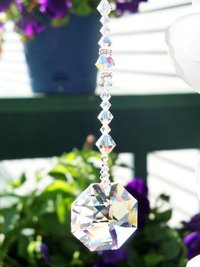 Crystal Car Mirror Charm – Swarovski Suncatcher for Rear View Mirror