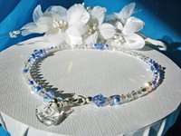 Bridal Something Blue Ankle Bracelet – Swarovski Crystal Wedding Anklet Gift