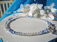 Bridal Something Blue Ankle Bracelet – Swarovski Crystal Wedding Anklet Gift