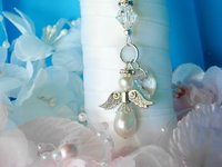 Wedding Bouquet Memorial Charm – White Angel Charm in Memory of Loved One, Bridal Shower Gift for Bride