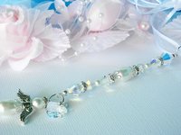 Wedding Bouquet Memorial Charm – White Angel Charm in Memory of Loved One, Bridal Shower Gift for Bride