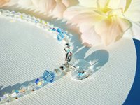 Bridal Anklet – Something Blue Jewelry Gift with Swarovski Crystal and Pearl