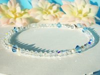 Bridal Anklet – Something Blue Jewelry Gift with Swarovski Crystal and Pearl