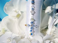 Something Blue Cross Wedding Bouquet Charm, Something Blue Gift for Bride