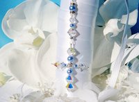 Something Blue Cross Wedding Bouquet Charm, Something Blue Gift for Bride