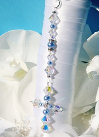 Something Blue Cross Wedding Bouquet Charm, Something Blue Gift for Bride