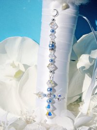 Something Blue Cross Wedding Bouquet Charm, Something Blue Gift for Bride