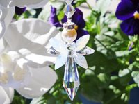White Opal Angel Car Charm – Rear View Mirror Crystal Suncatcher | Guardian Angel Ornament & Sympathy Gift
