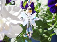 White Opal Angel Car Charm – Rear View Mirror Crystal Suncatcher | Guardian Angel Ornament & Sympathy Gift