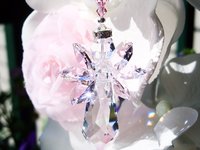 Pink Swarovski Crystal Angel Suncatcher – Memorial, Baby Shower and Sympathy Gift, Guardian Angel Decor