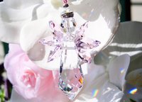 Pink Swarovski Crystal Angel Suncatcher – Memorial, Baby Shower and Sympathy Gift, Guardian Angel Decor