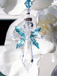 Angel Car Charm – Guardian Crystal Suncatcher for Rearview Mirror, Memorial Gift & Car Accessory