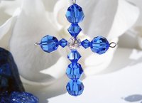 Crystal Cross Rear View Mirror Charm -- Swarovski Crystal Cross Car Charm -- Available in Multiple Colors