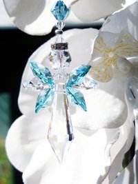 Angel Car Charm – Guardian Crystal Suncatcher for Rearview Mirror, Memorial Gift & Car Accessory