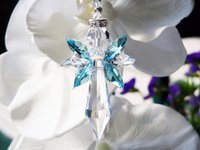 Angel Car Charm – Guardian Crystal Suncatcher for Rearview Mirror, Memorial Gift & Car Accessory