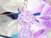 Purple Crystal Keychain for Women – Swarovski Crystal Ball Keyring | Violet Bling Car Accessory