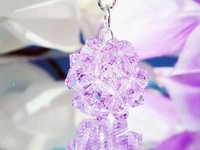 Purple Crystal Keychain for Women – Swarovski Crystal Ball Keyring | Violet Bling Car Accessory