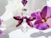 Amethyst Angel Rear View Mirror Charm – Purple Crystal Guardian Angel Car Accessory & Memorial Gift