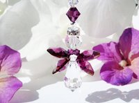 Amethyst Angel Rear View Mirror Charm – Purple Crystal Guardian Angel Car Accessory & Memorial Gift