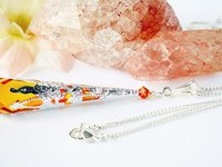 Swarovski Topaz Crystal Necklace – Single Point Pendant on 18" or 24" Chain