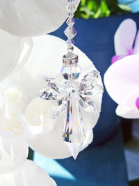 Swarovski Crystal Suncatcher, Angel Memorial Gift, Guardian Angel Window Suncatcher