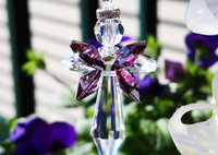 Crystal Angel Car Charm, Purple Guardian Angel Rearview Mirror Charm,, Angel Memorial Gift