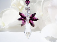 Angel Rear View Mirror Charm, Purple Crystal Angel for Car Mirror, Angel Memorial Gift