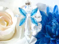 Crystal Angel Car Charm, Aquamarine Blue Angel Rearview Mirror Charm, Angel Memorial Gift