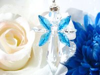 Crystal Angel Car Charm, Aquamarine Blue Angel Rearview Mirror Charm, Angel Memorial Gift
