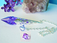 Crystal Pendulum, Purple Single Point Crystal Dowsing Pendulum, Divining Pendulum, Swarovski Crystals