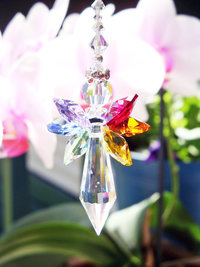 Crystal Angel Car Charm, Swarovski Crystal Rearview Mirror Charm, Chakra Rainbow Colors